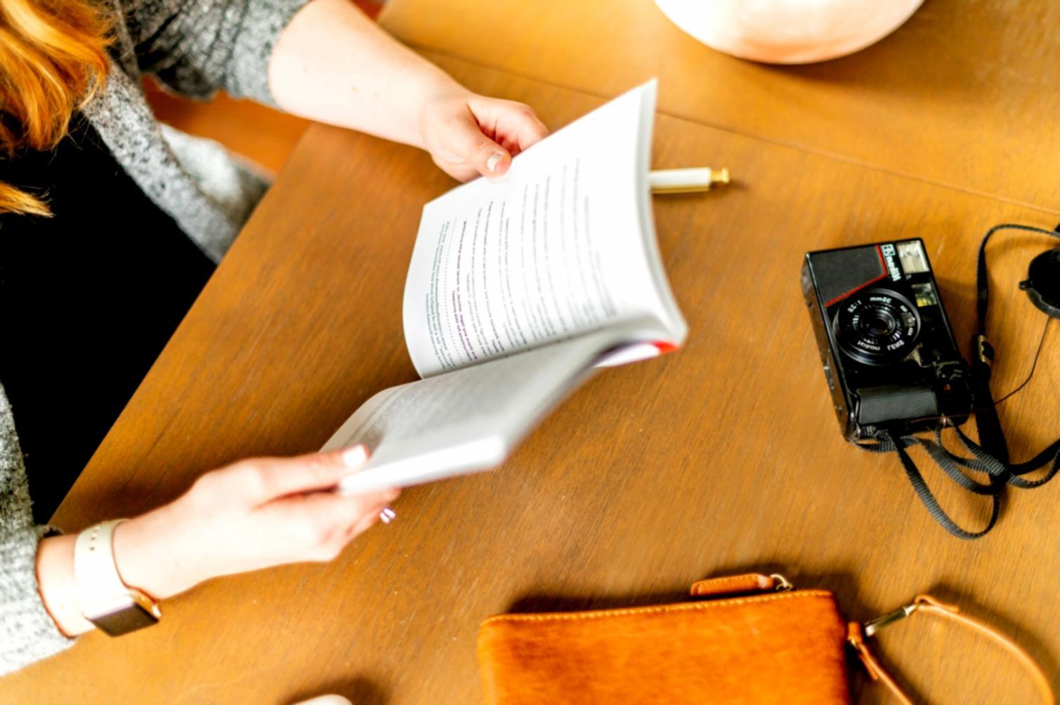 Professional workspace showing content strategy planning